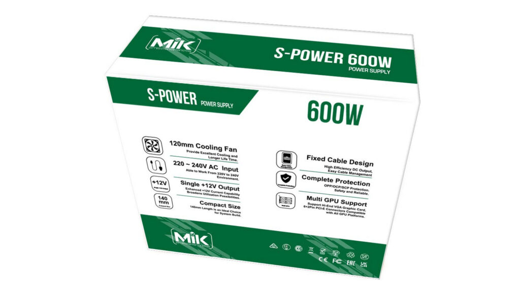 Nguồn MIK S-Power 600 (600W | Non-modular) 12 Nguồn MIK S-Power 600 (600W | Non-modular)
