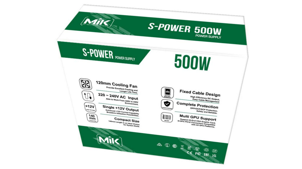 Nguồn MIK S-Power 500 (500W | Non-modular)