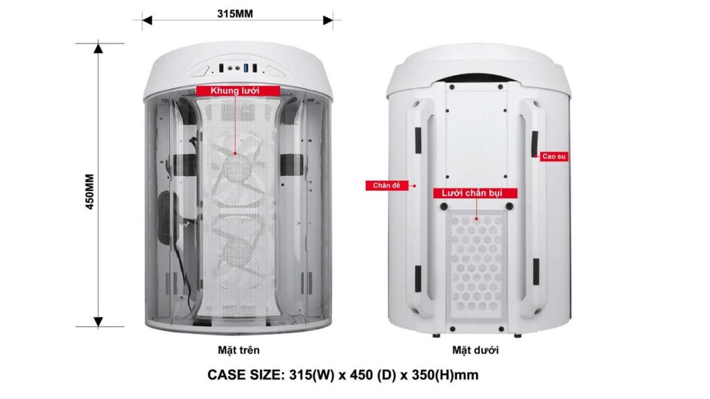 Vỏ case VSP ES6 Esport Gaming Trắng