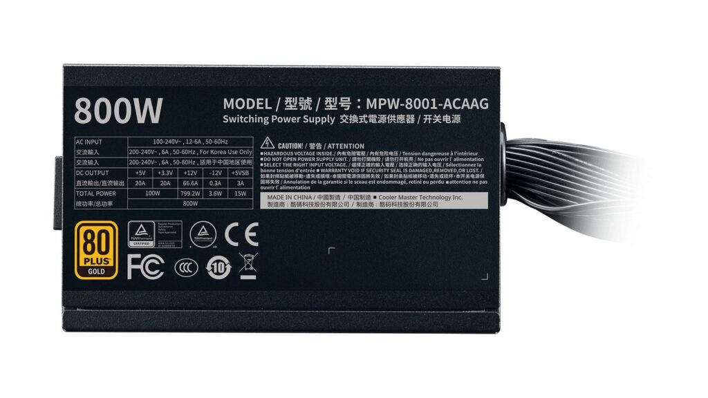 Nguồn Cooler Master G800 GOLD (800W | 80 Plus Gold)