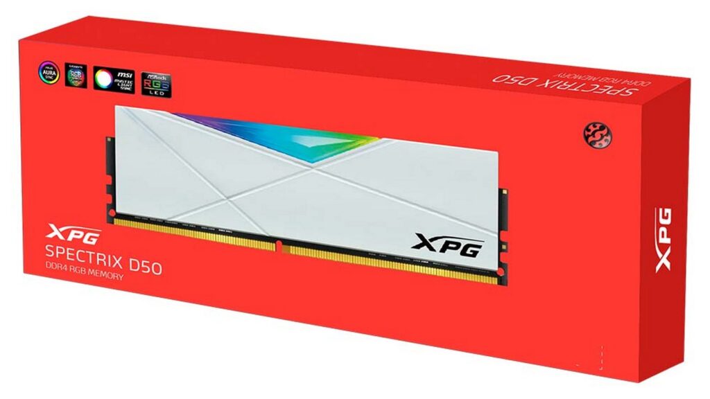 RAM Adata XPG Spectrix D50 RGB 8GB (1x8GB | DDR4 | 3200MHz | White) 4 RAM Adata XPG Spectrix D50 RGB 8GB (1x8GB | DDR4 | 3200MHz | White)