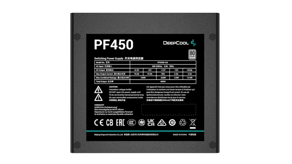 Nguồn Deepcool PF450D (450W | Non-Modular | ATX | 80 Plus White)