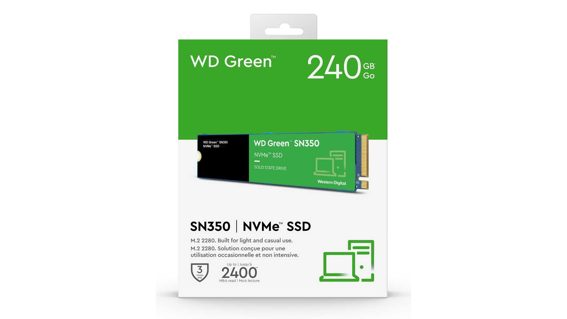 Ổ Cứng SSD M.2 NVMe WD Green SN350 240GB (2400MB/s / 900MB/s | WDS240G2G0C)