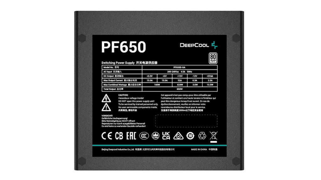 Nguồn Deepcool PF650D (650W | Non-Modular | ATX | 80 Plus White) 12 Nguồn Deepcool PF650D (650W | Non-Modular | ATX | 80 Plus White)