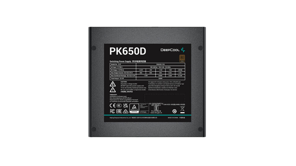 Nguồn Deepcool PK650D (650W | Non-Modular | ATX | 80 Plus Bronze)