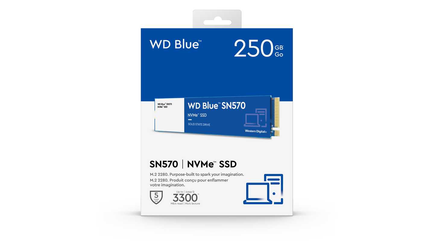 Ổ Cứng SSD NVMe WD Blue SN570 250GB (3300MB/s - 1200MB/s | WDS250G3B0C)