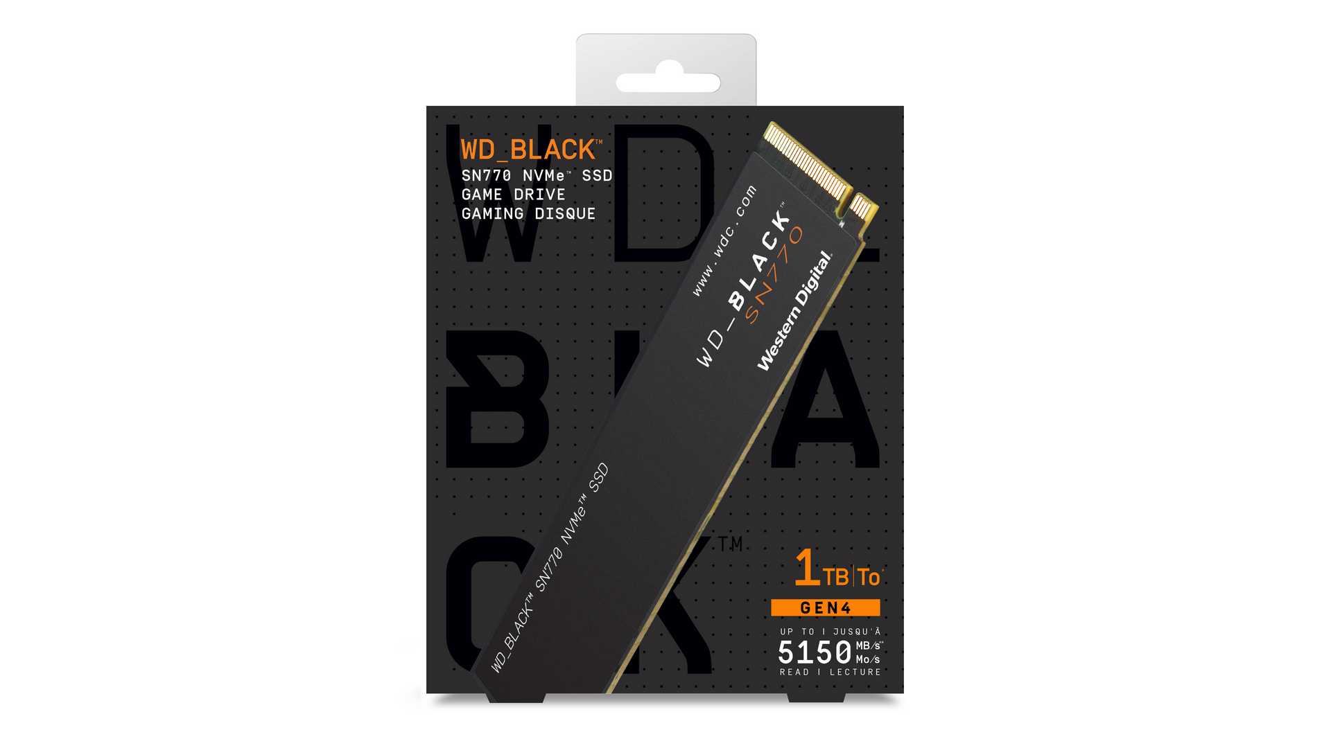Ổ Cứng SSD NVMe WD BLACK SN770 1TB (PCIe Gen4x4 | 5,150MB/s - 4,900MB/s | WDS100T3X0E)