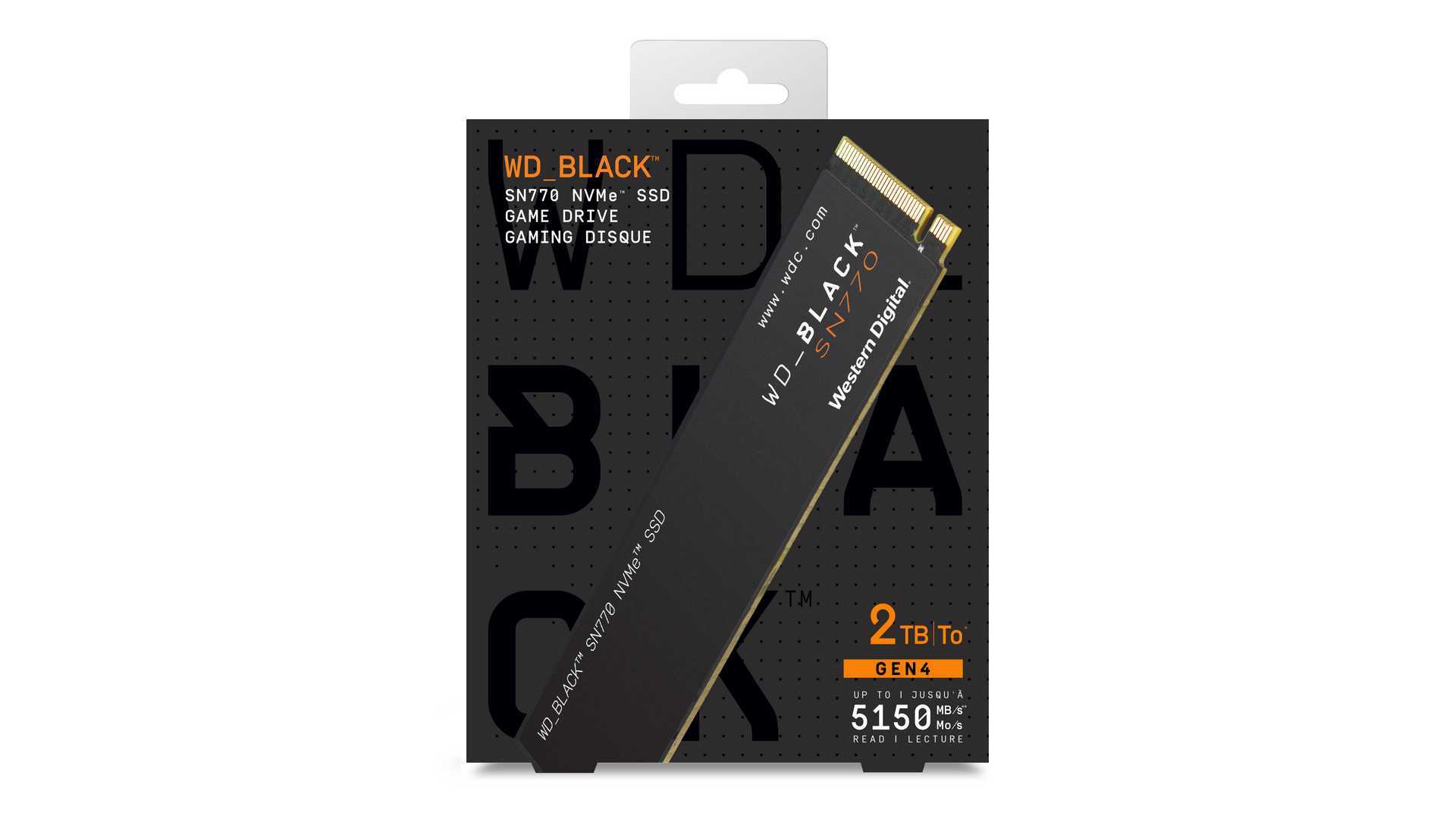 Ổ Cứng SSD NVMe WD BLACK SN770 2TB (PCIe Gen4x4 | 5,150MB/s - 4,850MB/s | WDS200T3X0E)