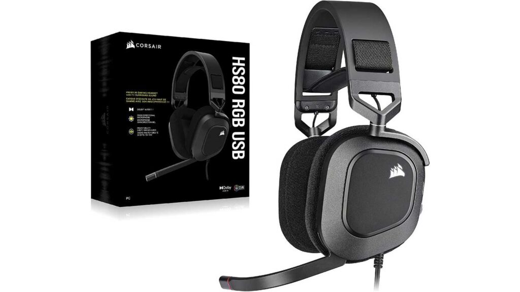 Tai Nghe Corsair HS80 RGB Carbon (USB | 7.1) 8 Tai Nghe Corsair HS80 RGB Carbon (USB | 7.1)
