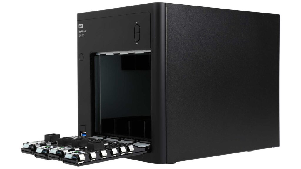 NAS WD My Cloud EX4100 0TB WDBWZE0000NBK-SESN (Dual-Core | RAM 2GB | 4 BAY 3.5" | 2 RJ45 | USB)