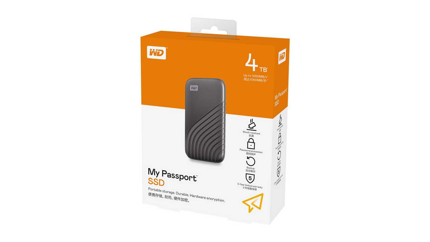 Ổ Cứng Di Động WD My Passport SSD 4TB Màu Xám WDBAGF0040BGY-WESN