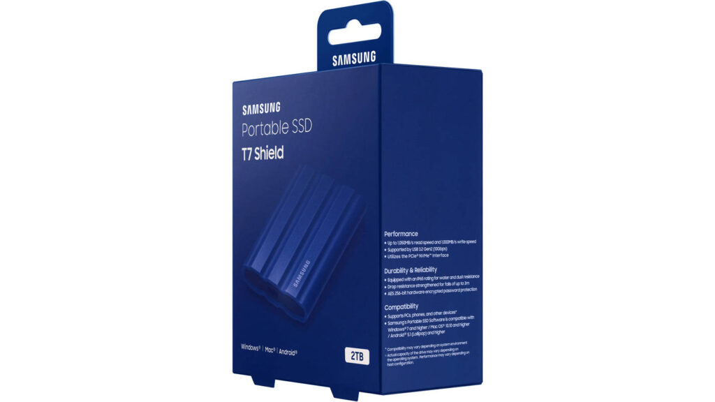 Ổ Cứng Di Động Samsung T7 Shield 2TB Blue