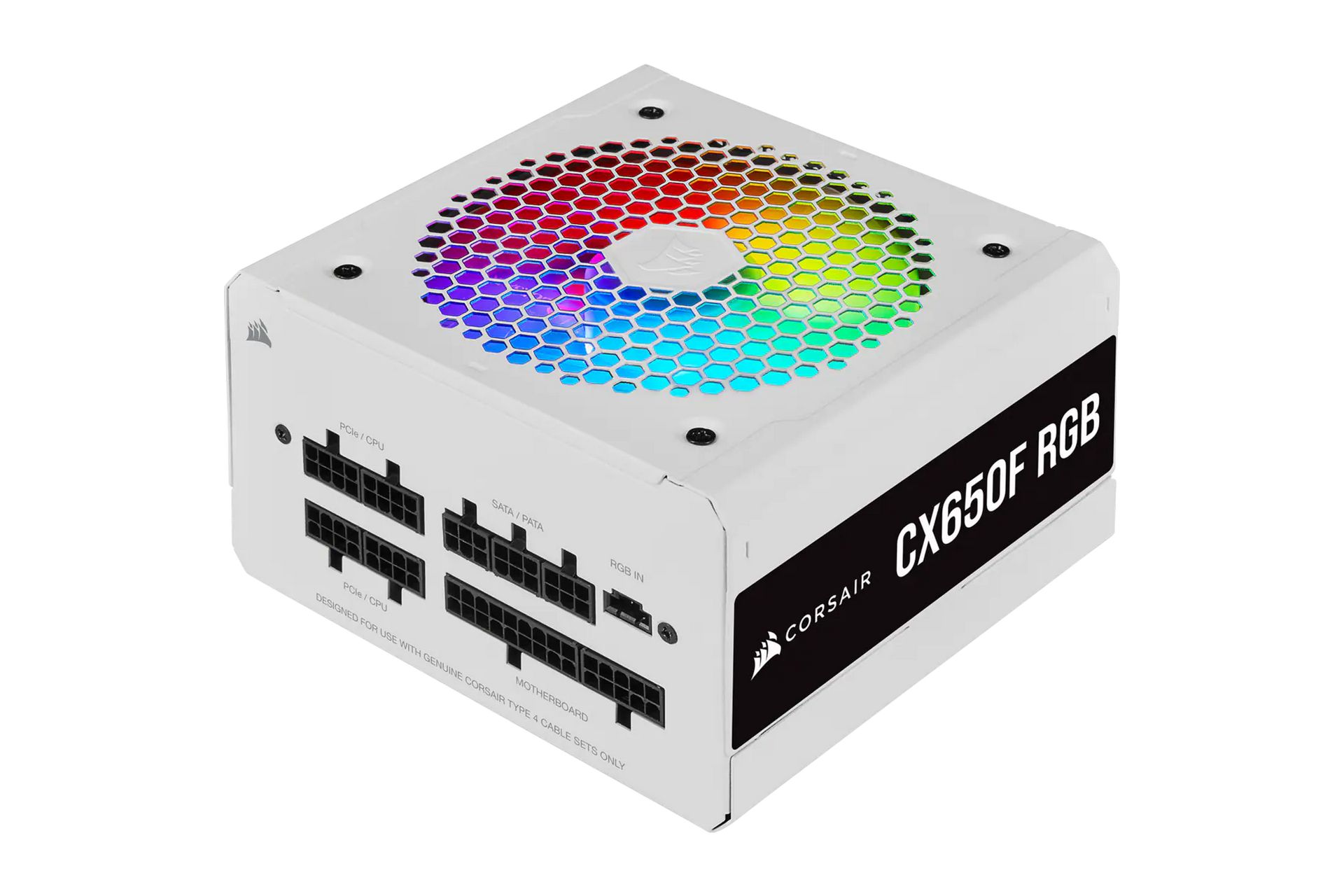 Nguồn máy tính Corsair CX650F White RGB (650W | 80 Plus Bronze | Fully Modular)