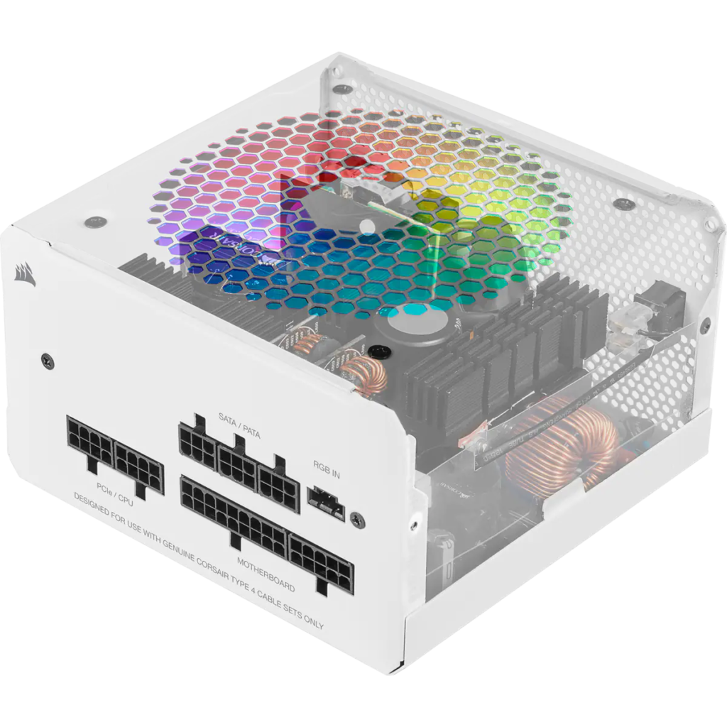 Nguồn máy tính Corsair CX550F White RGB (550W | 80 Plus Bronze | Fully Modular)