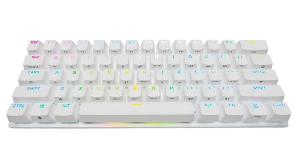 Bàn phím cơ Corsair K70 Pro Mini Wireless White - Cherry MX Speed Switch