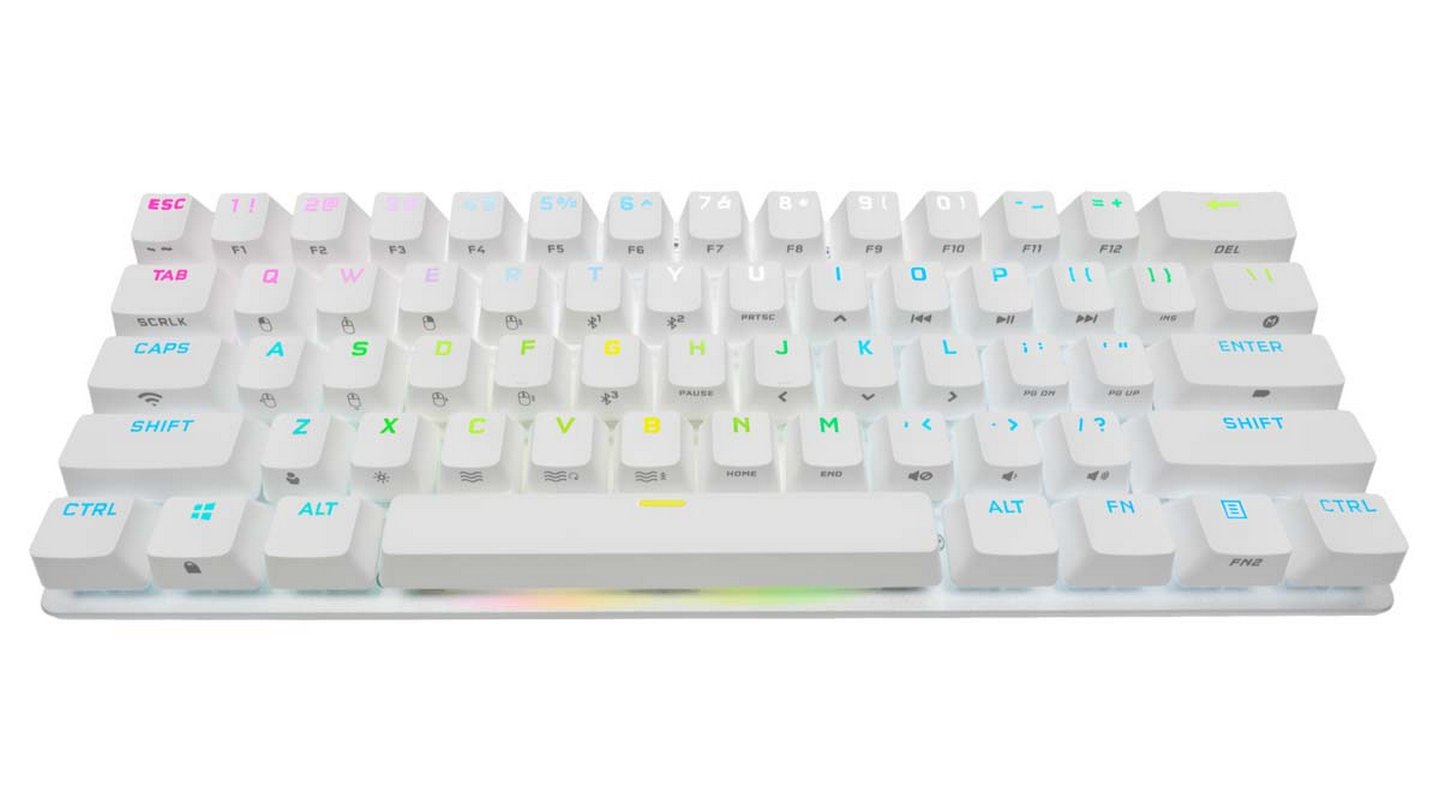Bàn phím cơ Corsair K70 Pro Mini Wireless White – Cherry MX Speed Switch