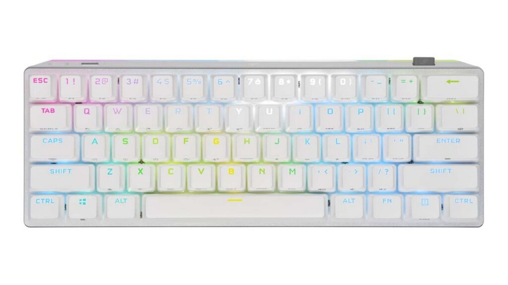 Bàn phím cơ Corsair K70 Pro Mini Wireless White – Cherry MX Speed Switch