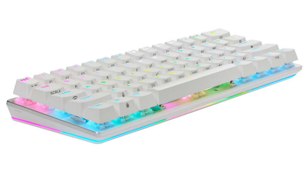 Bàn phím cơ Corsair K70 Pro Mini Wireless White - Cherry MX Speed Switch