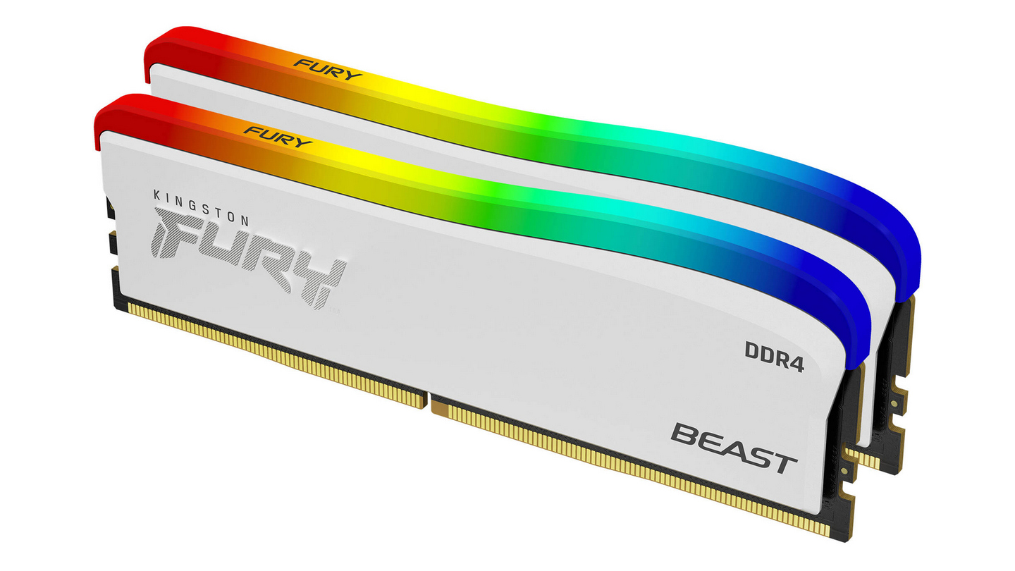 RAM Kingston Fury Beast RGB White 16GB (2x8GB | DDR4 | CL17 | 3600MHz)