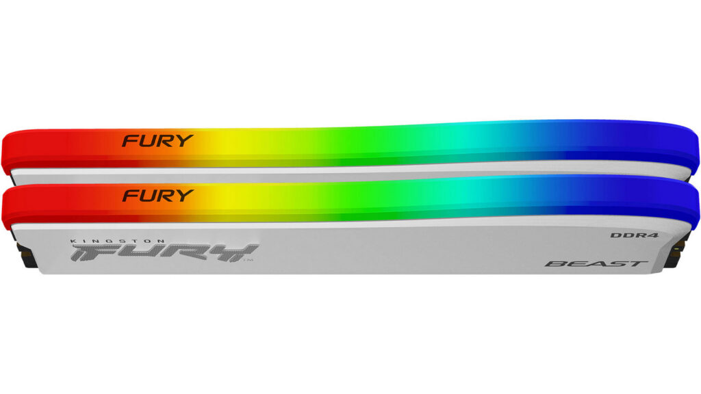 RAM Kingston Fury Beast RGB White 16GB (2x8GB | DDR4 | CL17 | 3600MHz)