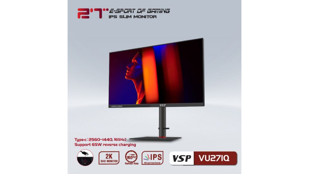 Màn hình VSP Esport Gaming VU271Q (27inch | QHD | IPS | 165Hz | USB-C)