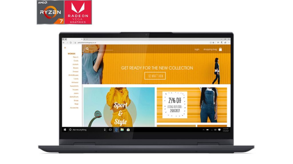Laptop Lenovo Yoga 7 14ACN6 82N7008VVN (Ryzen 7 5800U | RAM 8GB | SSD 512GB |14 inch IPS FHD | Win11 | Xám)