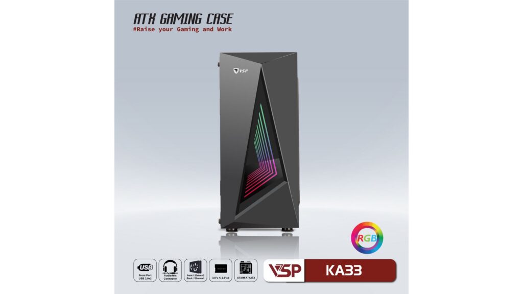 Vỏ case VSP GAMING KA33 (ĐEN) 5 Vỏ case VSP GAMING KA33 (ĐEN)