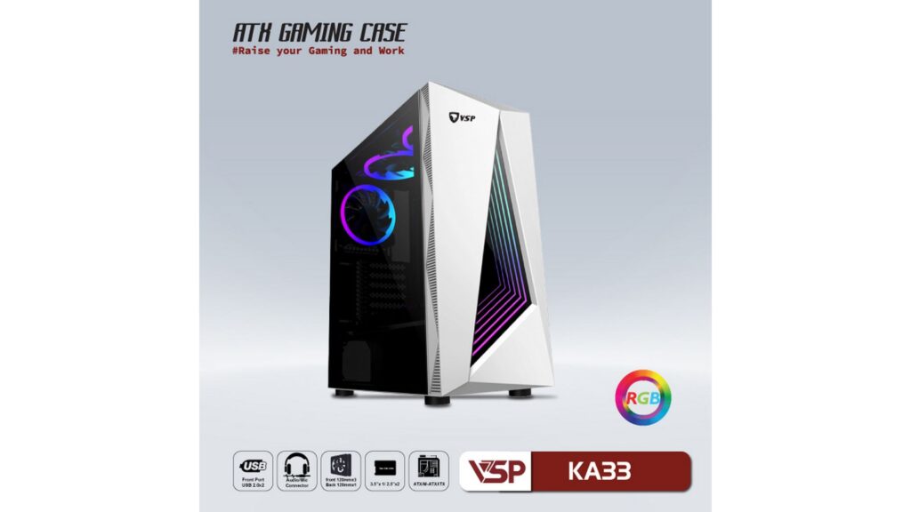 Vỏ case VSP GAMING KA33 (TRẮNG)