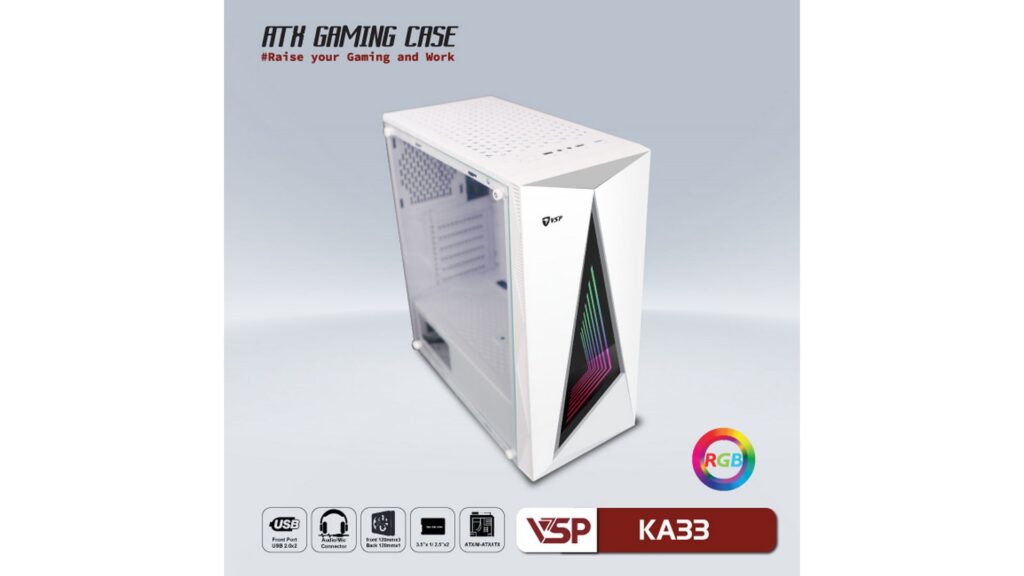 Vỏ case VSP GAMING KA33 (TRẮNG)
