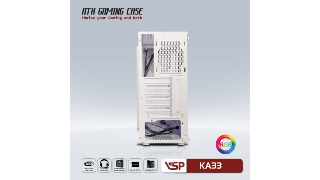Vỏ case VSP GAMING KA33 (TRẮNG)