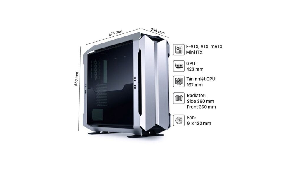 Vỏ Case Lian-Li Odyssey X Silver (Full Tower | SILVER)