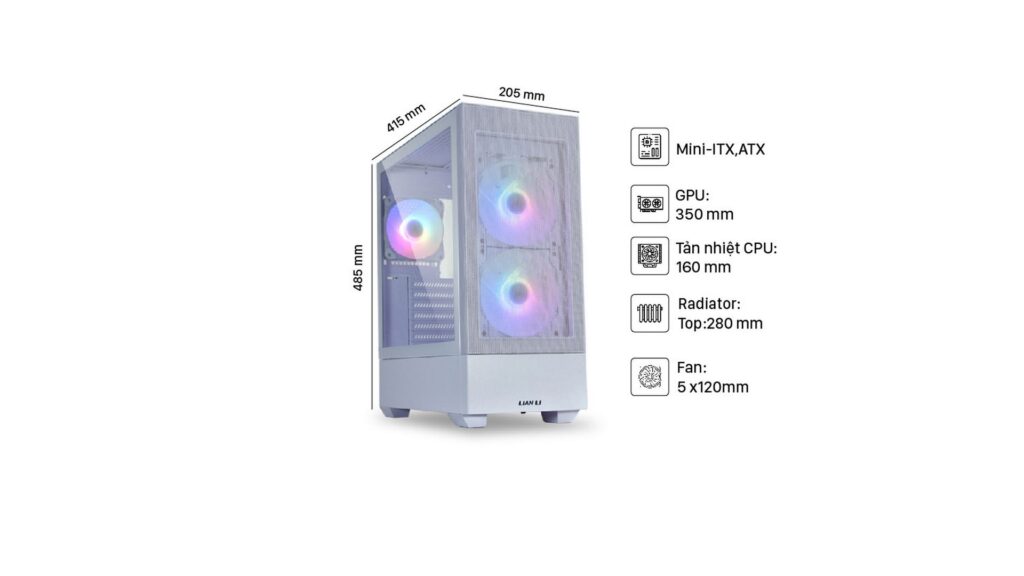 Vỏ Case Lian-Li LANCOOL 205 MESH WHITE ( Mid Tower | WHITE | 3 Fan) 3 Vỏ Case Lian-Li LANCOOL 205 MESH WHITE ( Mid Tower | WHITE | 3 Fan)