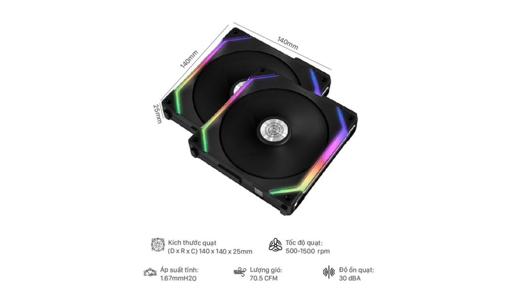 Fan Case LIAN-LI UNI SL140 Black (2 Pack | Hub)