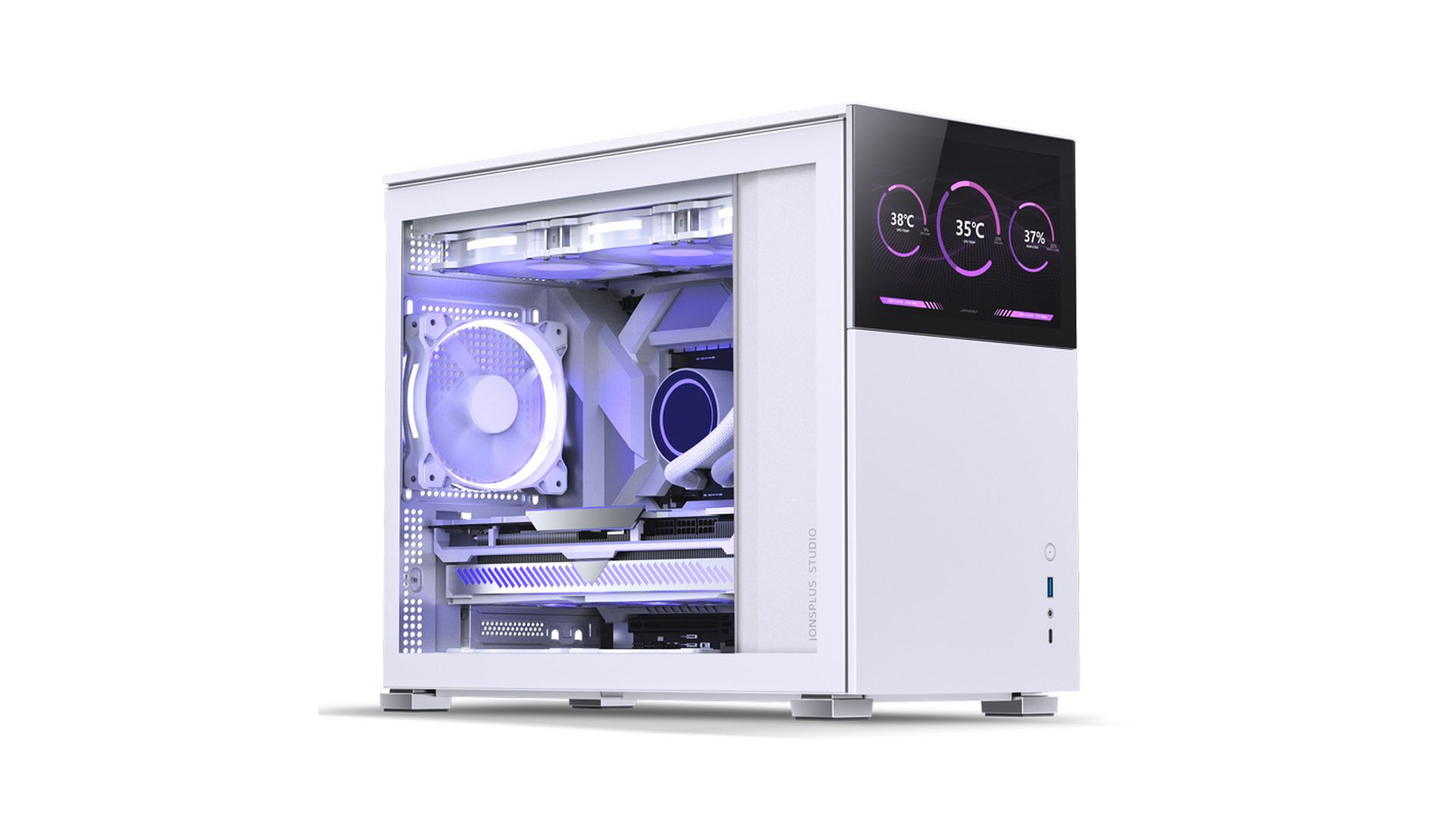 Vỏ Case JONSBO D31 SC White ( Mini Tower | White | Màn hình phụ 8")