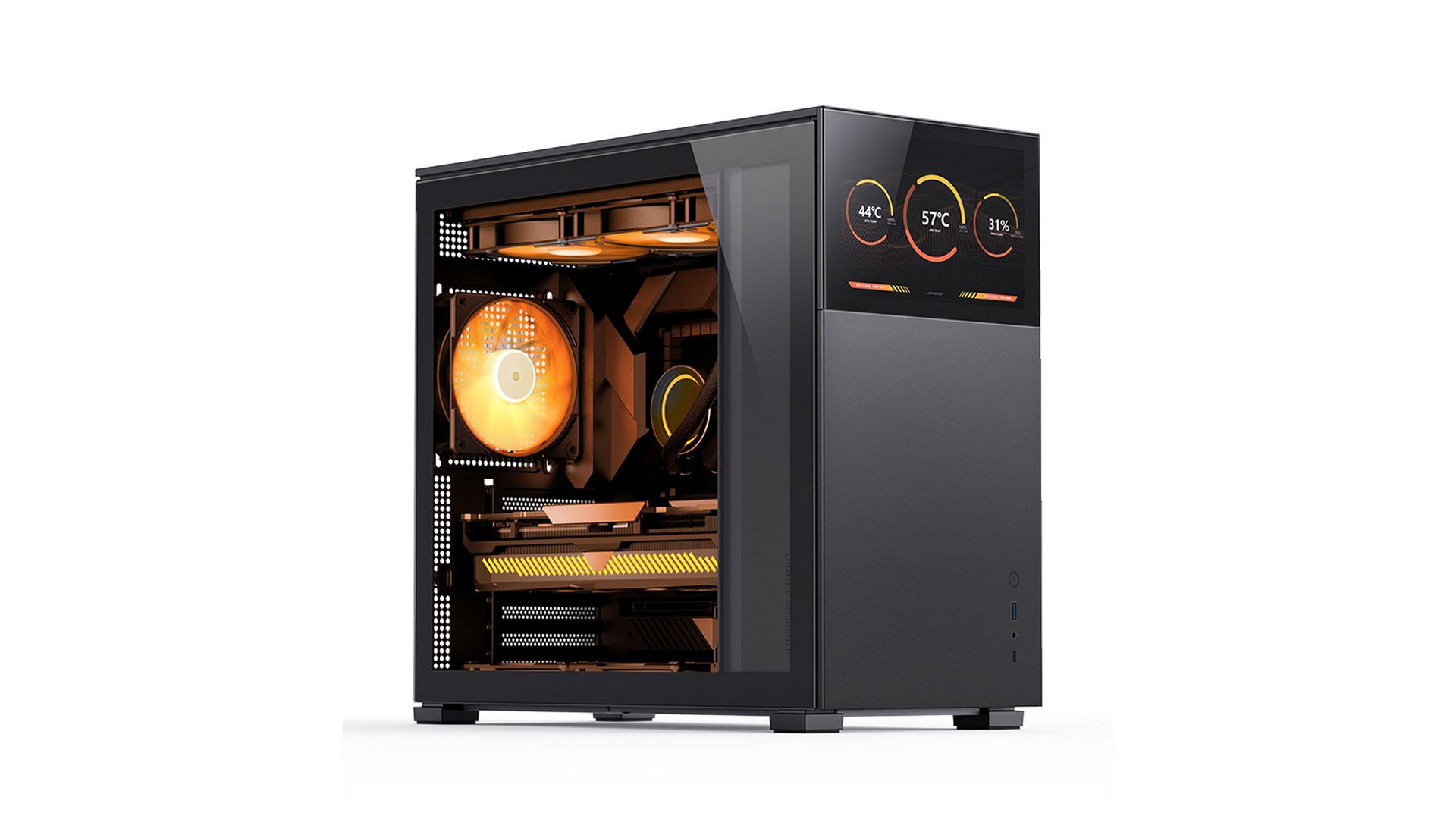 Vỏ Case JONSBO D41 STD SC Black (Mid Tower | Black | Màn hình phụ 8")