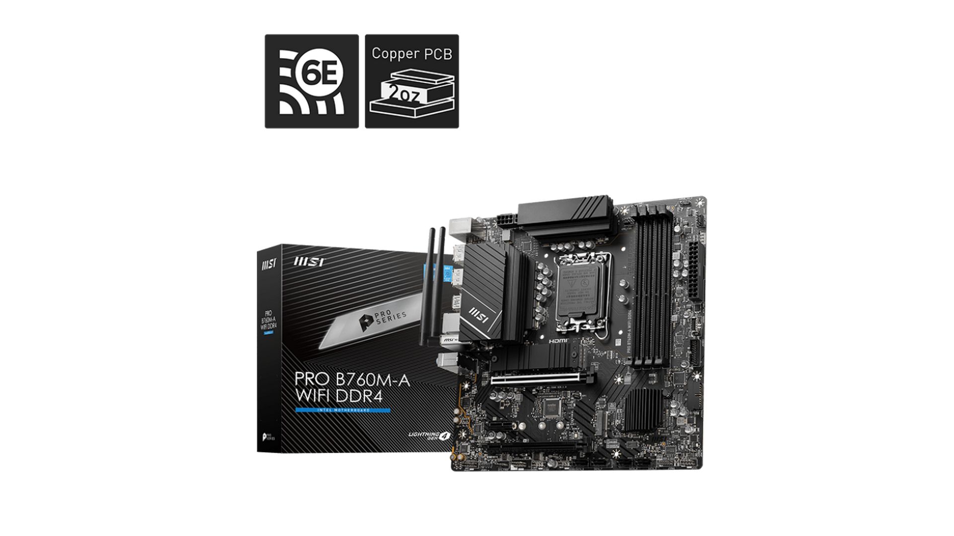 Mainboard MSI PRO B760M-A Wifi DDR4 (LGA1700 | mATX | 4 Khe RAM DDR4)