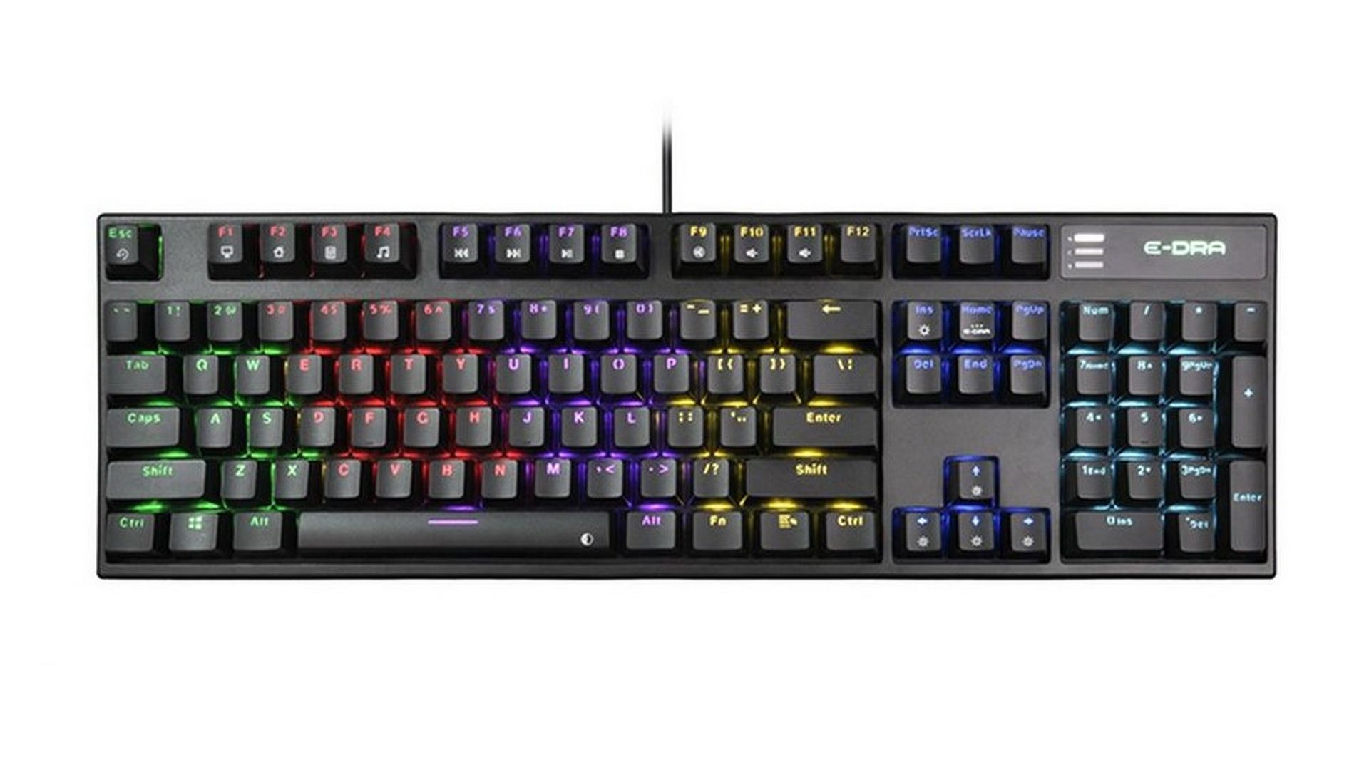 Bàn phím cơ E-DRA EK3104L Rainbow Black - Blue switch