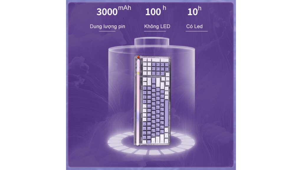 Bàn phím cơ Newmen Dual Mode Gasket GM980 Nebula - Starry Sky Switch 10 Bàn phím cơ Newmen Dual Mode Gasket GM980 Nebula - Starry Sky Switch