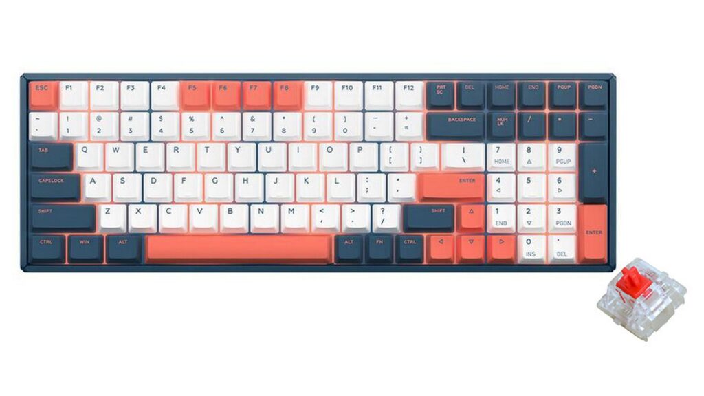 Bàn phím cơ IQUNIX F96 Coral Sea Wireless RGB Cherry Red Switch
