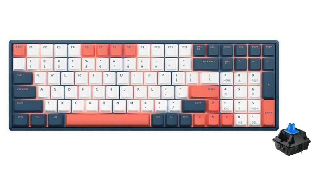 Bàn phím cơ IQUNIX F96 Coral Sea Wireless RGB Cherry Blue Switch 3 Bàn phím cơ IQUNIX F96 Coral Sea Wireless RGB Cherry Blue Switch