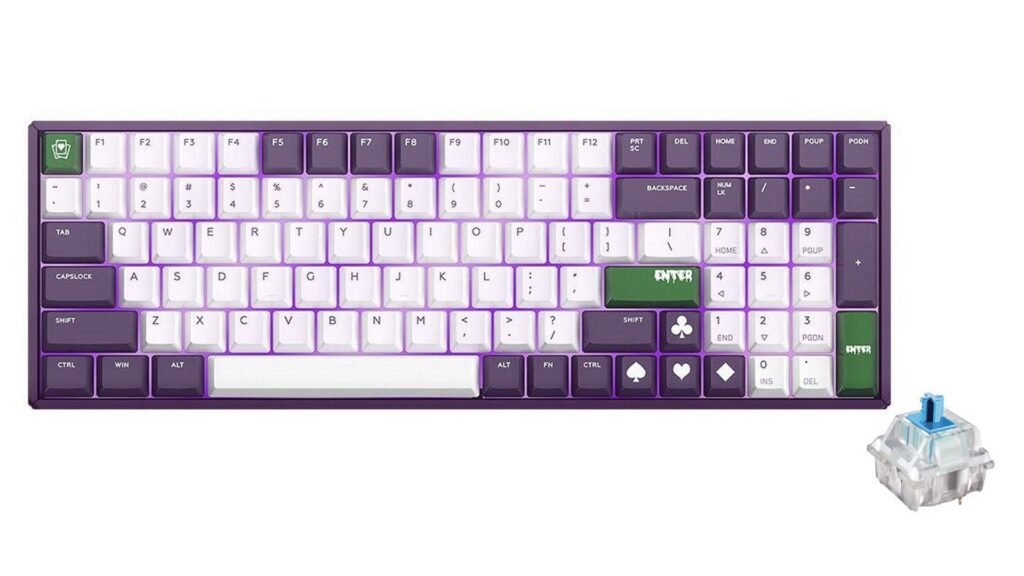 Bàn phím cơ IQUNIX F96 Joker Wireless RGB Cherry Blue Switch 3 Bàn phím cơ IQUNIX F96 Joker Wireless RGB Cherry Blue Switch