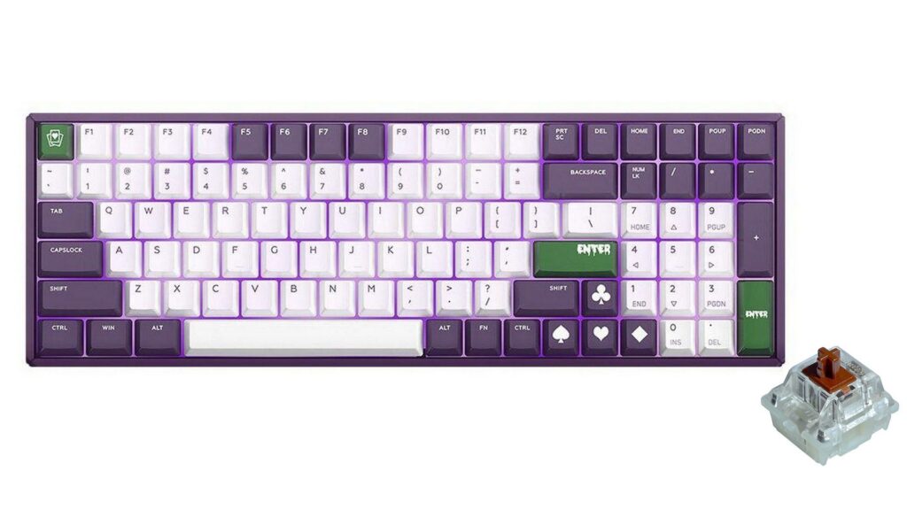 Bàn phím cơ IQUNIX F96 Joker Wireless RGB Cherry Brown Switch 3 Bàn phím cơ IQUNIX F96 Joker Wireless RGB Cherry Brown Switch