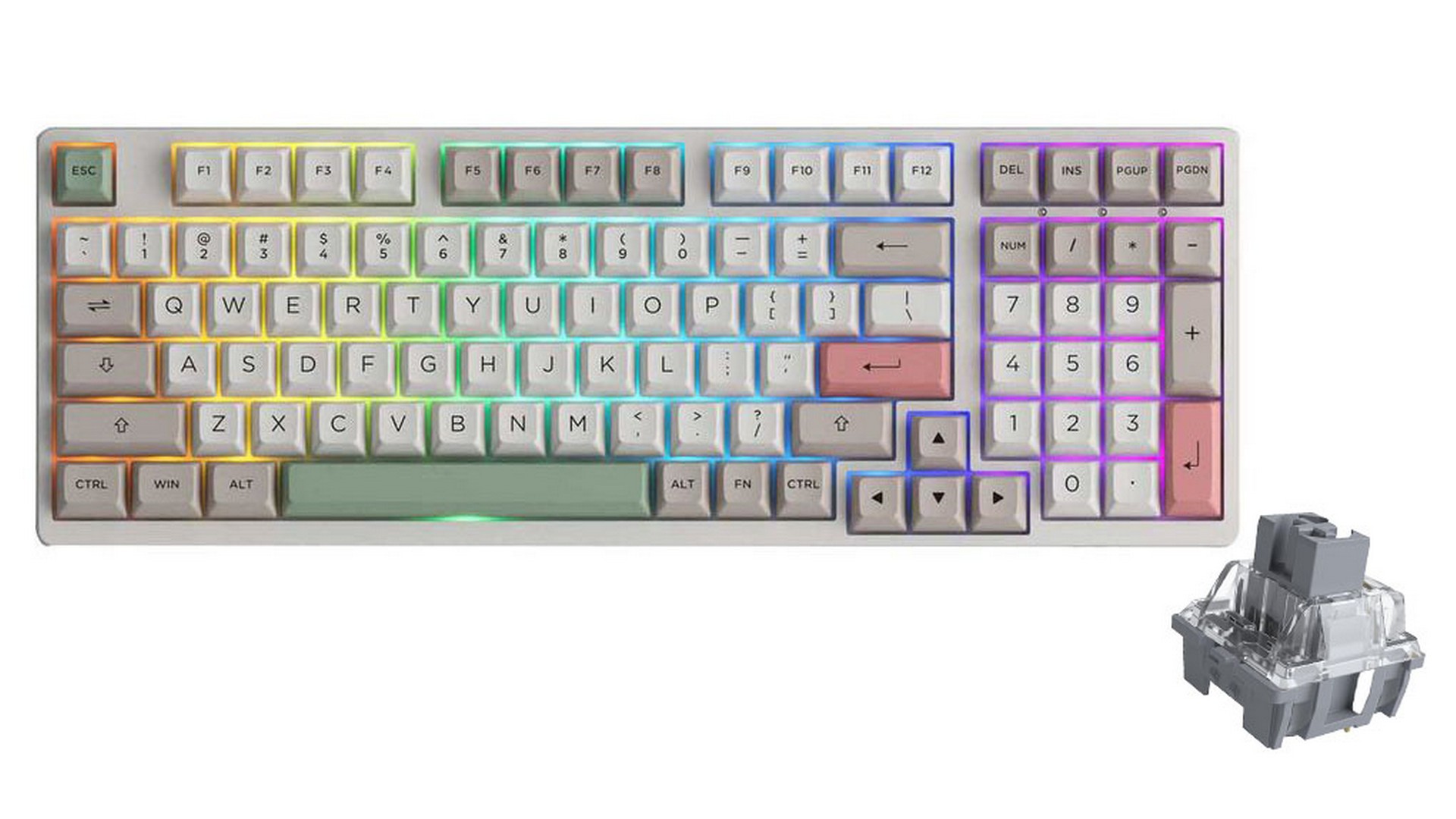 Bàn Phím Cơ AKKO 3098B Multi-modes 9009 (AKKO CS Switch Silver)