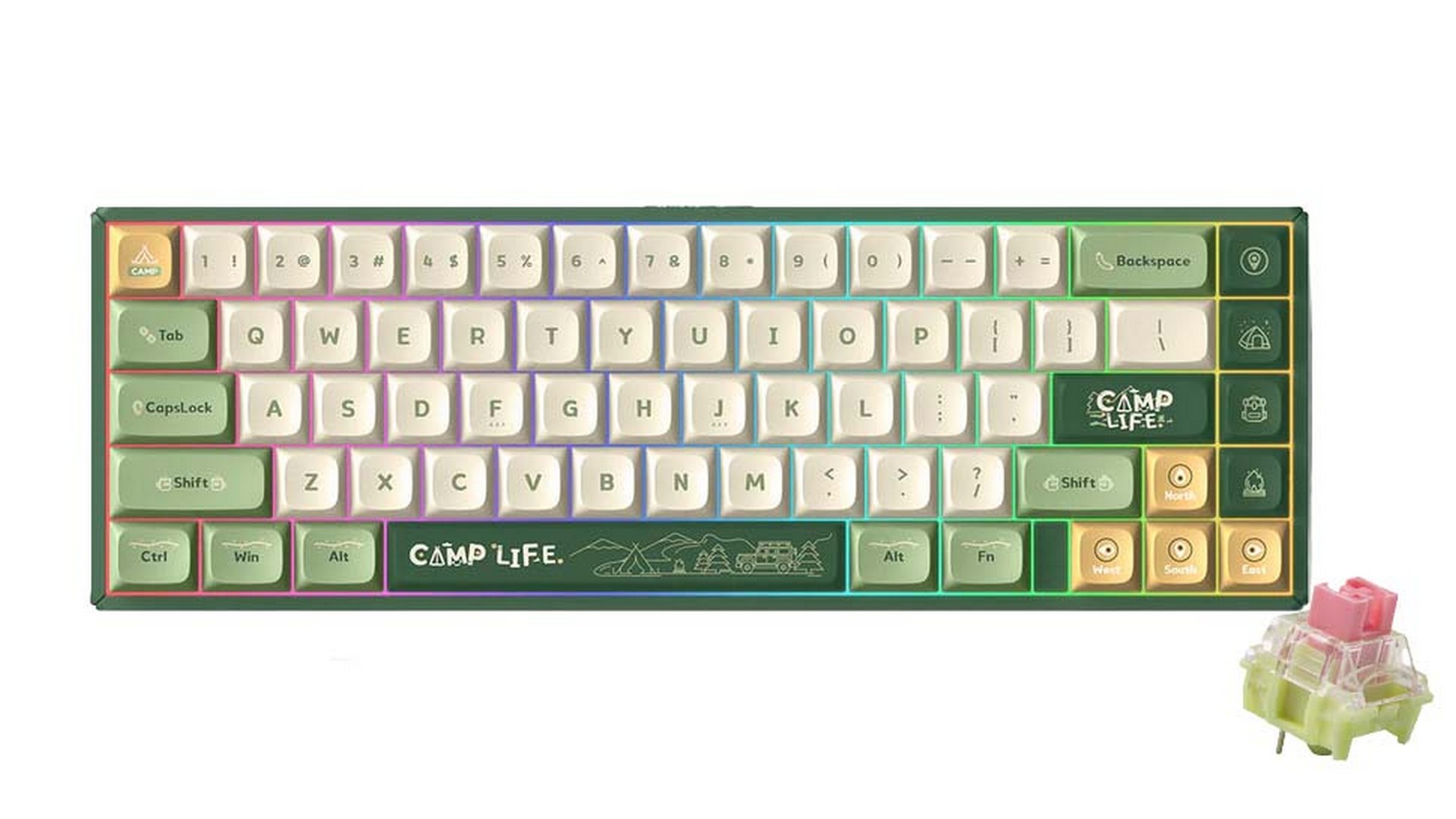 Bàn phím cơ IQUNIX F65 Camping TTC Gold Pink