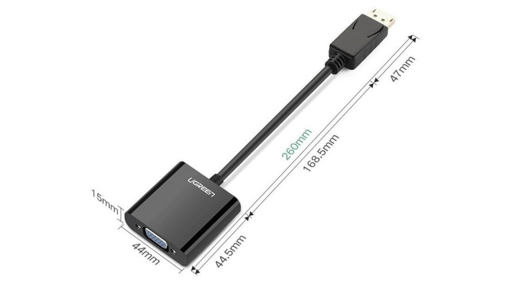 Dây cáp chuyển đổi DISPLAY PORT to VGA UGREEN (20415) 4 Dây cáp chuyển đổi DISPLAY PORT to VGA UGREEN (20415)