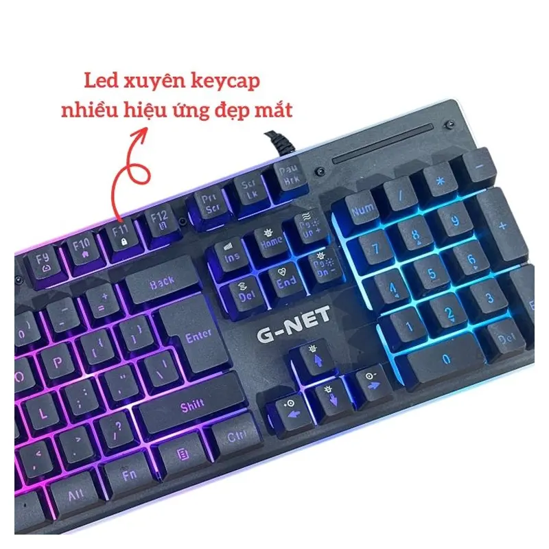 Bàn phím giả cơ Gnet GK300 chống nước LED RGB
