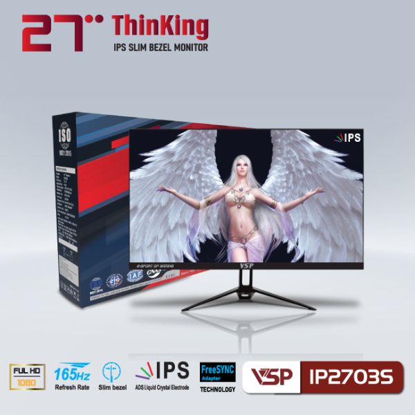MÀN HÌNH VSP IPS ESPORT GAMING 27INCH TRÀN VIỀN IP2703S – ĐEN – FULL HD