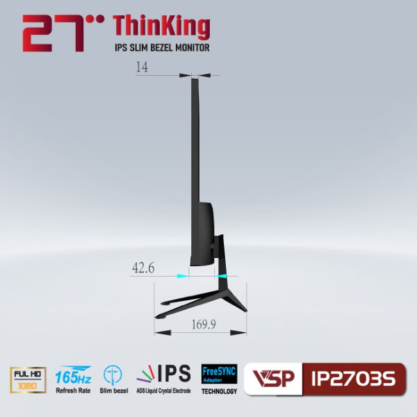MÀN HÌNH VSP IPS ESPORT GAMING 27INCH TRÀN VIỀN IP2703S – ĐEN – FULL HD