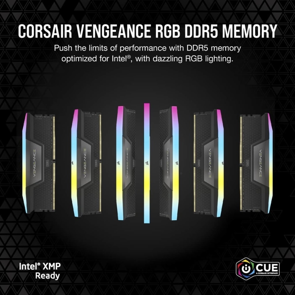 RAM Corsair Vengeance RGB 48GB (DDR5 | 2x24GB | 5200MHz | Black | CMH48GX5M2B5200C38)