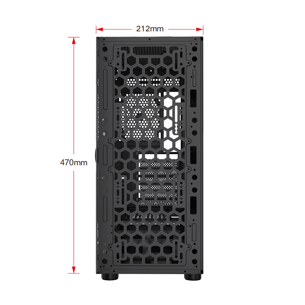 Vỏ Case Máy Tính KENOO ESPORT EM700 – 3F MESH BLACK (EATX, Màu Đen, 3 Fan RGB)
